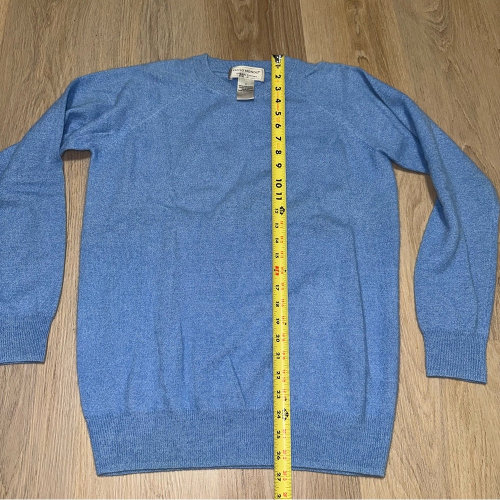 Paolo Mondo 100% Cashmere Blue Sweater - Size Small - Picture 5 of 5